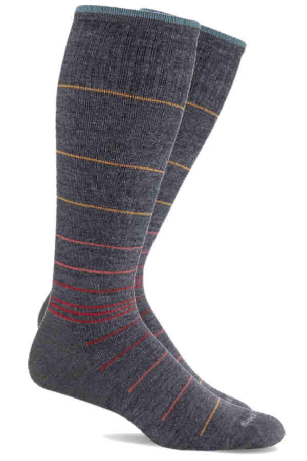 Circulator Men by SockWell Herren Stützsocken mit Merinowolle, in grau