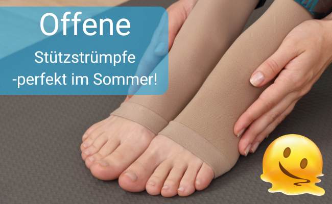 Offene Stützstrümpfe im Sommer - Header