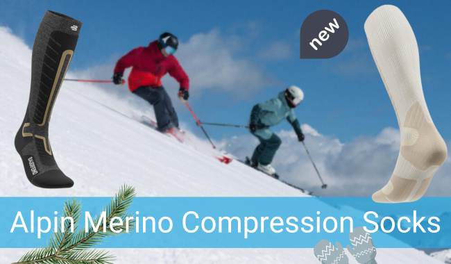 Neue Alpin Merino Kompressions-Skisocken von Bauerfeind